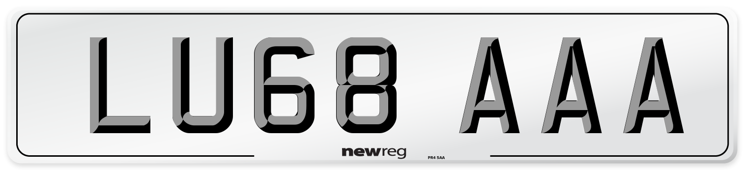 LU68 AAA Number Plate from New Reg